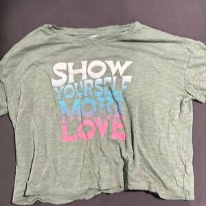 light green “show yourself more love” t-shirt old navy